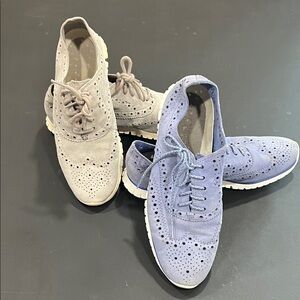 Stylish woman’s Cole Haan  Suede Zero Grand - Gray and Blue